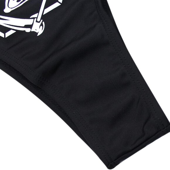 Women Bikini Set High Waist Skull Letter Pattern Swimsuit Rave Beach Wear - Picture 5 of 7